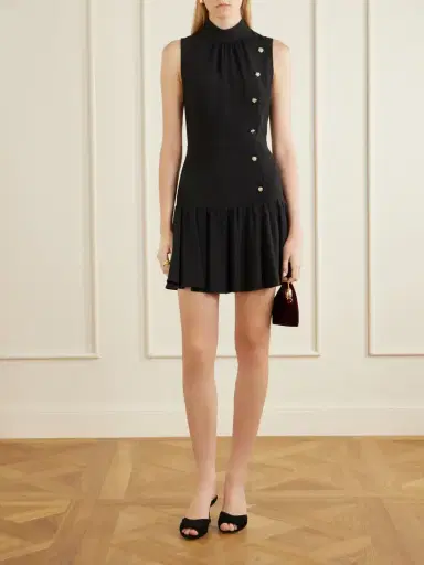 Alessandra Rich Button-embellished Cady Mini Dress | Thumbnail 2 Alessandra Rich Button-embellished Cady Mini Dress | Thumbnail 2