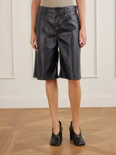 MM6 MAISON MARGIELA Leather-effect Knee-length Shorts | Thumbnail 3 MM6 MAISON MARGIELA Leather-effect Knee-length Shorts | Thumbnail 3