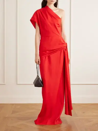 Heirlome Helena One-shoulder Silk-twill Maxi Dress | Thumbnail 2 Heirlome Helena One-shoulder Silk-twill Maxi Dress | Thumbnail 2