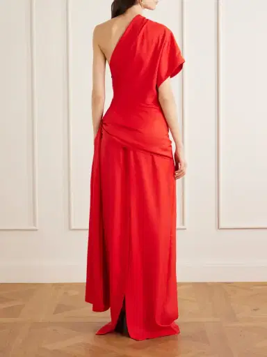 Heirlome Helena One-shoulder Silk-twill Maxi Dress | Thumbnail 3 Heirlome Helena One-shoulder Silk-twill Maxi Dress | Thumbnail 3
