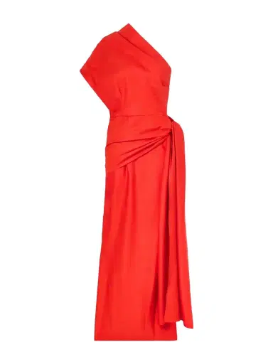 Heirlome Helena One-shoulder Silk-twill Maxi Dress | Thumbnail 1 Heirlome Helena One-shoulder Silk-twill Maxi Dress | Thumbnail 1