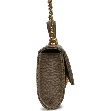 Chanel Chanel Long Top Handle Clutch with Chain Dark Khaki Lizard Embossed Calfskin Gold Hardware | Thumbnail 3 Chanel Chanel Long Top Handle Clutch with Chain Dark Khaki Lizard Embossed Calfskin Gold Hardware | Thumbnail 3
