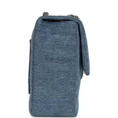 Chanel Chanel Maxi "Souplissimo" Large Flap Bag Blue Denim Gold Hardware | Thumbnail 3 Chanel Chanel Maxi "Souplissimo" Large Flap Bag Blue Denim Gold Hardware | Thumbnail 3
