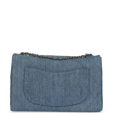 Chanel Chanel Maxi "Souplissimo" Large Flap Bag Blue Denim Gold Hardware | Thumbnail 4 Chanel Chanel Maxi "Souplissimo" Large Flap Bag Blue Denim Gold Hardware | Thumbnail 4