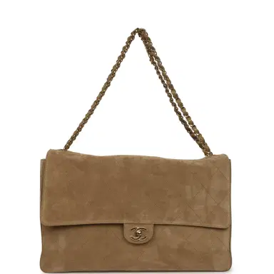 Chanel Chanel Maxi "Souplissimo" Large Flap Bag Dark Beige Suede Gold Hardware | Thumbnail 7 Chanel Chanel Maxi "Souplissimo" Large Flap Bag Dark Beige Suede Gold Hardware | Thumbnail 7