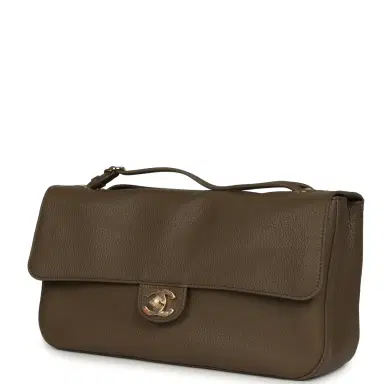 Chanel Chanel Maxi "Souplissimo" Small Flap Bag Dark Khaki Grained Calfskin Gold Hardware | Thumbnail 5 Chanel Chanel Maxi "Souplissimo" Small Flap Bag Dark Khaki Grained Calfskin Gold Hardware | Thumbnail 5