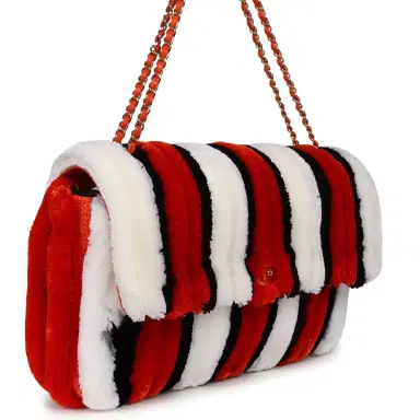 Chanel Chanel Maxi Coco Beach Stripe Flap Bag Orange, White and Black Raffia Gold Hardware | Thumbnail 2 Chanel Chanel Maxi Coco Beach Stripe Flap Bag Orange, White and Black Raffia Gold Hardware | Thumbnail 2