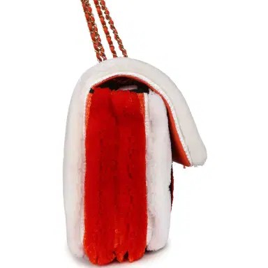 Chanel Chanel Maxi Coco Beach Stripe Flap Bag Orange, White and Black Raffia Gold Hardware | Thumbnail 3 Chanel Chanel Maxi Coco Beach Stripe Flap Bag Orange, White and Black Raffia Gold Hardware | Thumbnail 3