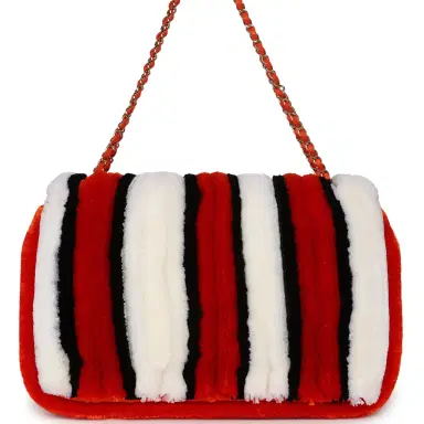 Chanel Chanel Maxi Coco Beach Stripe Flap Bag Orange, White and Black Raffia Gold Hardware | Thumbnail 4 Chanel Chanel Maxi Coco Beach Stripe Flap Bag Orange, White and Black Raffia Gold Hardware | Thumbnail 4