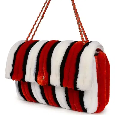 Chanel Chanel Maxi Coco Beach Stripe Flap Bag Orange, White and Black Raffia Gold Hardware | Thumbnail 5 Chanel Chanel Maxi Coco Beach Stripe Flap Bag Orange, White and Black Raffia Gold Hardware | Thumbnail 5