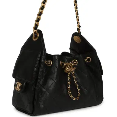 Chanel Chanel Mini 25 Hobo Bag Black Caviar Antique Gold Hardware | Thumbnail 2 Chanel Chanel Mini 25 Hobo Bag Black Caviar Antique Gold Hardware | Thumbnail 2