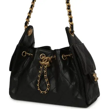 Chanel Chanel Mini 25 Hobo Bag Black Caviar Antique Gold Hardware | Thumbnail 5 Chanel Chanel Mini 25 Hobo Bag Black Caviar Antique Gold Hardware | Thumbnail 5