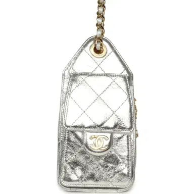 Chanel Chanel Mini 25 Hobo Bag Metallic Silver Caviar Gold Hardware | Thumbnail 3 Chanel Chanel Mini 25 Hobo Bag Metallic Silver Caviar Gold Hardware | Thumbnail 3