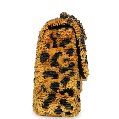 Chanel Chanel Mini Cheetah Print Flap Bag Orange, Black Sequin Gold Hardware | Thumbnail 3 Chanel Chanel Mini Cheetah Print Flap Bag Orange, Black Sequin Gold Hardware | Thumbnail 3