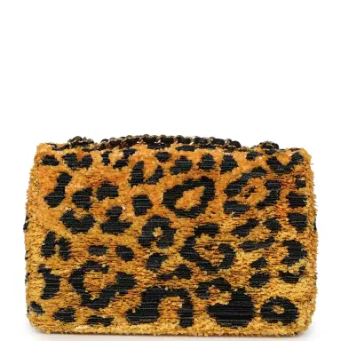 Chanel Chanel Mini Cheetah Print Flap Bag Orange, Black Sequin Gold Hardware | Thumbnail 4 Chanel Chanel Mini Cheetah Print Flap Bag Orange, Black Sequin Gold Hardware | Thumbnail 4