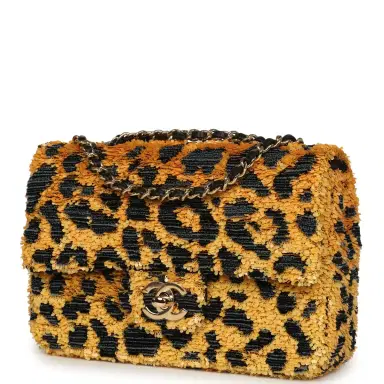 Chanel Chanel Mini Cheetah Print Flap Bag Orange, Black Sequin Gold Hardware | Thumbnail 5 Chanel Chanel Mini Cheetah Print Flap Bag Orange, Black Sequin Gold Hardware | Thumbnail 5