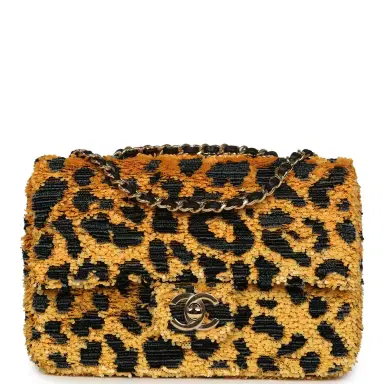 Chanel Chanel Mini Cheetah Print Flap Bag Orange, Black Sequin Gold Hardware | Thumbnail 1 Chanel Chanel Mini Cheetah Print Flap Bag Orange, Black Sequin Gold Hardware | Thumbnail 1