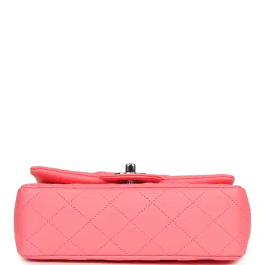 Chanel Chanel Mini Classic Rectangular Flap Bag Coral Lambskin Silver Hardware | Thumbnail 6 Chanel Chanel Mini Classic Rectangular Flap Bag Coral Lambskin Silver Hardware | Thumbnail 6