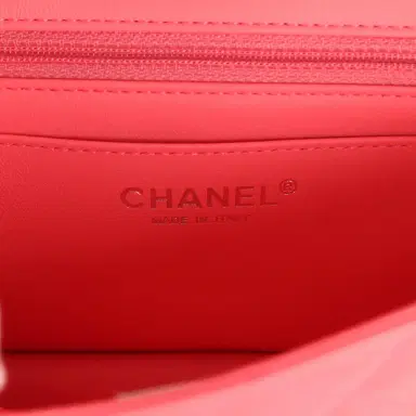 Chanel Chanel Mini Classic Rectangular Flap Bag Coral Lambskin Silver Hardware | Thumbnail 9 Chanel Chanel Mini Classic Rectangular Flap Bag Coral Lambskin Silver Hardware | Thumbnail 9