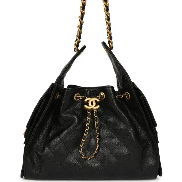 Chanel Small 25 Hobo Bag Black Caviar Antique Gold Hardware Chanel Small 25 Hobo Bag Black Caviar Antique Gold Hardware