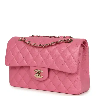 Chanel Chanel Small Classic Double Flap Bag Pink Caviar Light Gold Hardware | Thumbnail 5 Chanel Chanel Small Classic Double Flap Bag Pink Caviar Light Gold Hardware | Thumbnail 5