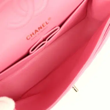 Chanel Chanel Small Classic Double Flap Bag Pink Caviar Light Gold Hardware | Thumbnail 9 Chanel Chanel Small Classic Double Flap Bag Pink Caviar Light Gold Hardware | Thumbnail 9