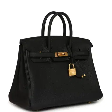 HERMÈS Hermes Birkin 25 Black Togo Brushed Gold Hardware | Thumbnail 2 HERMÈS Hermes Birkin 25 Black Togo Brushed Gold Hardware | Thumbnail 2