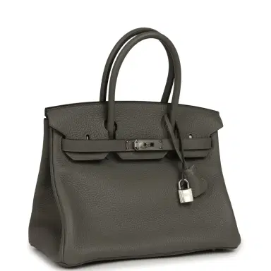 HERMÈS Hermes Birkin 30 Gris Meyer Clemence Palladium Hardware | Thumbnail 2 HERMÈS Hermes Birkin 30 Gris Meyer Clemence Palladium Hardware | Thumbnail 2