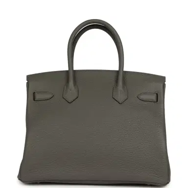 HERMÈS Hermes Birkin 30 Gris Meyer Clemence Palladium Hardware | Thumbnail 4 HERMÈS Hermes Birkin 30 Gris Meyer Clemence Palladium Hardware | Thumbnail 4