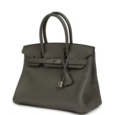 HERMÈS Hermes Birkin 30 Gris Meyer Clemence Palladium Hardware | Thumbnail 5 HERMÈS Hermes Birkin 30 Gris Meyer Clemence Palladium Hardware | Thumbnail 5