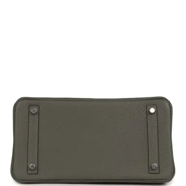 HERMÈS Hermes Birkin 30 Gris Meyer Clemence Palladium Hardware | Thumbnail 6 HERMÈS Hermes Birkin 30 Gris Meyer Clemence Palladium Hardware | Thumbnail 6
