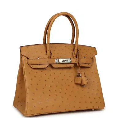 HERMÈS Hermes Birkin 30 Tabac Camel Ostrich Palladium Hardware | Thumbnail 2 HERMÈS Hermes Birkin 30 Tabac Camel Ostrich Palladium Hardware | Thumbnail 2