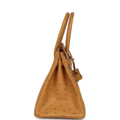 HERMÈS Hermes Birkin 30 Tabac Camel Ostrich Palladium Hardware | Thumbnail 3 HERMÈS Hermes Birkin 30 Tabac Camel Ostrich Palladium Hardware | Thumbnail 3