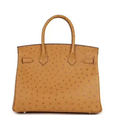 HERMÈS Hermes Birkin 30 Tabac Camel Ostrich Palladium Hardware | Thumbnail 4 HERMÈS Hermes Birkin 30 Tabac Camel Ostrich Palladium Hardware | Thumbnail 4
