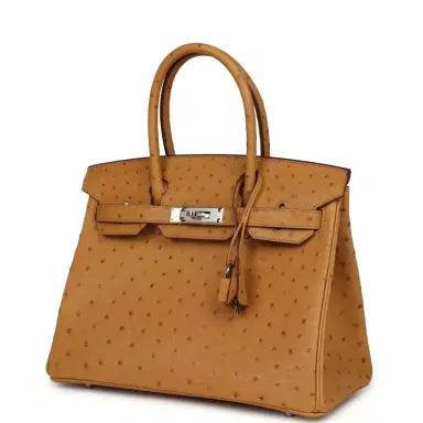 HERMÈS Hermes Birkin 30 Tabac Camel Ostrich Palladium Hardware | Thumbnail 5 HERMÈS Hermes Birkin 30 Tabac Camel Ostrich Palladium Hardware | Thumbnail 5