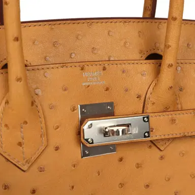 HERMÈS Hermes Birkin 30 Tabac Camel Ostrich Palladium Hardware | Thumbnail 7 HERMÈS Hermes Birkin 30 Tabac Camel Ostrich Palladium Hardware | Thumbnail 7