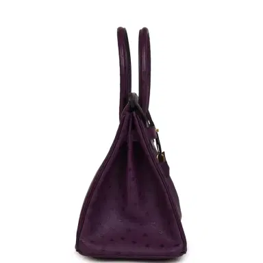 HERMÈS Hermes Birkin 30 Violet Ostrich Gold Hardware | Thumbnail 3 HERMÈS Hermes Birkin 30 Violet Ostrich Gold Hardware | Thumbnail 3