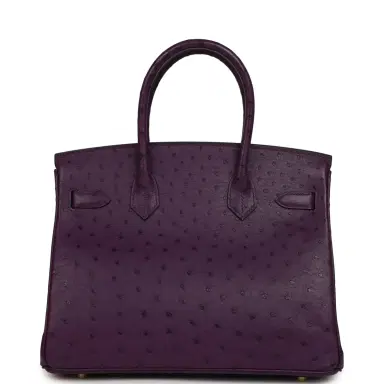 HERMÈS Hermes Birkin 30 Violet Ostrich Gold Hardware | Thumbnail 4 HERMÈS Hermes Birkin 30 Violet Ostrich Gold Hardware | Thumbnail 4