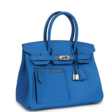 HERMÈS Hermes Colormatic Birkin 30 Bleu Hydra Swift Palladium Hardware | Thumbnail 2 HERMÈS Hermes Colormatic Birkin 30 Bleu Hydra Swift Palladium Hardware | Thumbnail 2