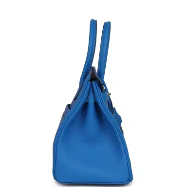 HERMÈS Hermes Colormatic Birkin 30 Bleu Hydra Swift Palladium Hardware | Thumbnail 3 HERMÈS Hermes Colormatic Birkin 30 Bleu Hydra Swift Palladium Hardware | Thumbnail 3