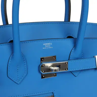 HERMÈS Hermes Colormatic Birkin 30 Bleu Hydra Swift Palladium Hardware | Thumbnail 8 HERMÈS Hermes Colormatic Birkin 30 Bleu Hydra Swift Palladium Hardware | Thumbnail 8