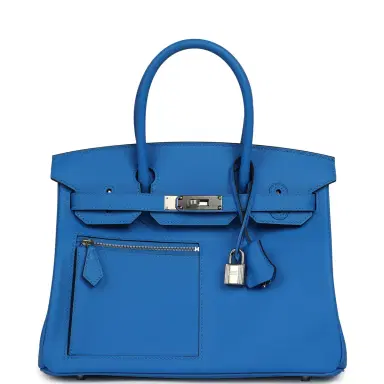 HERMÈS Hermes Colormatic Birkin 30 Bleu Hydra Swift Palladium Hardware | Thumbnail 1 HERMÈS Hermes Colormatic Birkin 30 Bleu Hydra Swift Palladium Hardware | Thumbnail 1