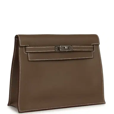HERMÈS Hermes Kelly Danse Etoupe Evercolor Palladium Hardware | Thumbnail 2 HERMÈS Hermes Kelly Danse Etoupe Evercolor Palladium Hardware | Thumbnail 2