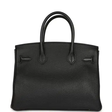 HERMÈS Pre-owned Hermes Birkin 30 Black Togo Palladium Hardware | Thumbnail 4 HERMÈS Pre-owned Hermes Birkin 30 Black Togo Palladium Hardware | Thumbnail 4