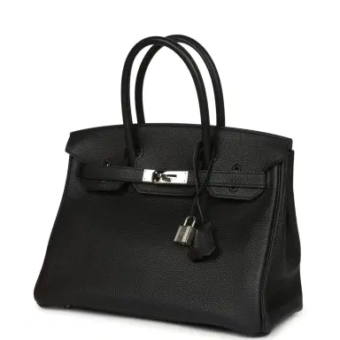 HERMÈS Pre-owned Hermes Birkin 30 Black Togo Palladium Hardware | Thumbnail 5 HERMÈS Pre-owned Hermes Birkin 30 Black Togo Palladium Hardware | Thumbnail 5