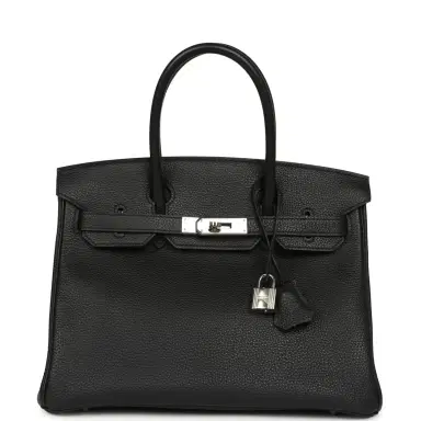 HERMÈS Pre-owned Hermes Birkin 30 Black Togo Palladium Hardware | Thumbnail 1 HERMÈS Pre-owned Hermes Birkin 30 Black Togo Palladium Hardware | Thumbnail 1