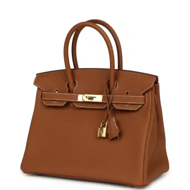 HERMÈS Pre-owned Hermes Birkin 30 Gold Togo Gold Hardware | Thumbnail 5 HERMÈS Pre-owned Hermes Birkin 30 Gold Togo Gold Hardware | Thumbnail 5