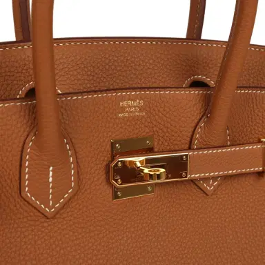 HERMÈS Pre-owned Hermes Birkin 30 Gold Togo Gold Hardware | Thumbnail 7 HERMÈS Pre-owned Hermes Birkin 30 Gold Togo Gold Hardware | Thumbnail 7