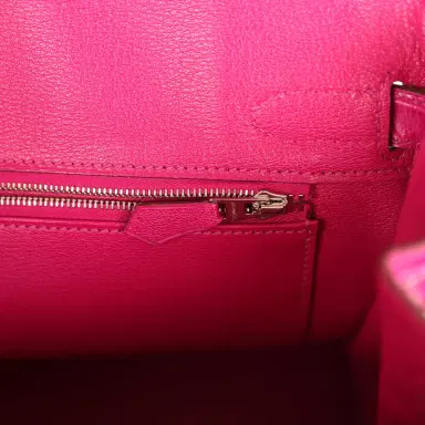 HERMÈS Pre-owned Hermes Birkin 30 Rose Scheherazade Shiny Niloticus Crocodile Palladium Hardware | Thumbnail 9 HERMÈS Pre-owned Hermes Birkin 30 Rose Scheherazade Shiny Niloticus Crocodile Palladium Hardware | Thumbnail 9