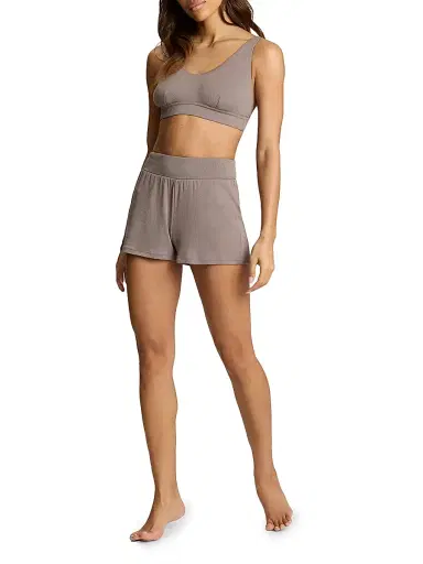Commando Women's Better Than Basic Cotton-Blend Rib-Knit Shorts - Truffle | Thumbnail 2 Commando Women's Better Than Basic Cotton-Blend Rib-Knit Shorts - Truffle | Thumbnail 2